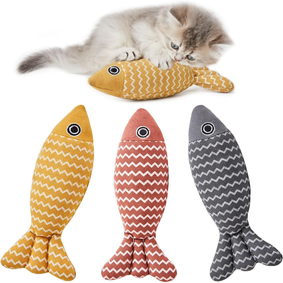 3 Pcs Catnip Toys Fish Cat Toys 