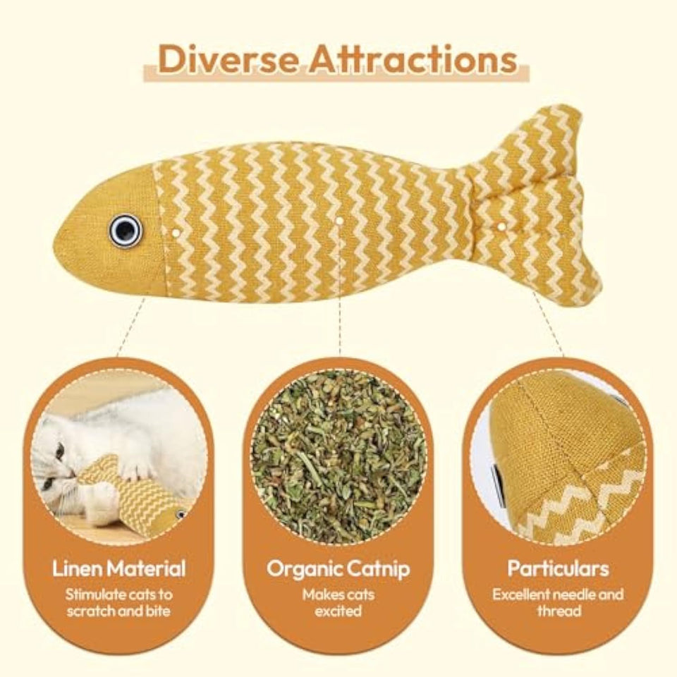3 Pcs Catnip Toys Fish Cat Toys 