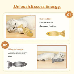 3 Pcs Catnip Toys Fish Cat Toys 